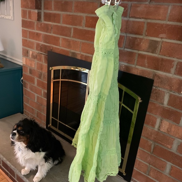 Vibrant Green Lace Maxi Skirt - Picture 6 of 8